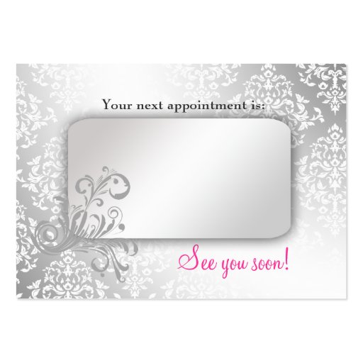 311 Glitzy Boutique Interiors Appointment Card Business Card Template (back side)