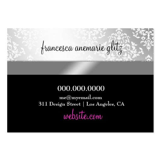 311 Glitzy Chic Boutique Purple Radiance Business Card (back side)