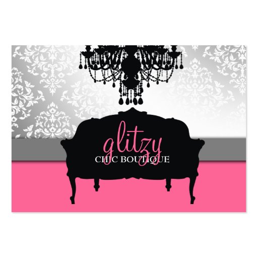 311 Glitzy Chic Boutique - Rose Pink Business Card Template (front side)