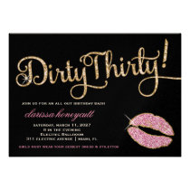311 Glitzy Dirty Thirty Birthday Party Sparkle invitations
