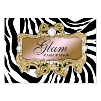 311 Gold Zebra Glam Crazy Pink Gold Large Business Cards (Pack Of 100)