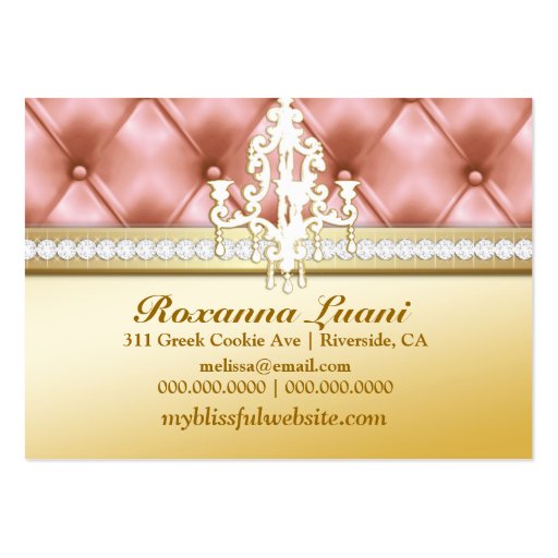 311 Golden Bliss Peach Tuft Metallic Business Card (back side)