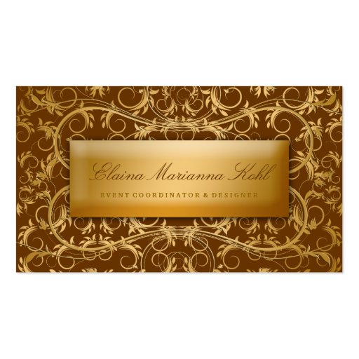 311-Golden diVine #2 Chocolate Brown Business Card Template