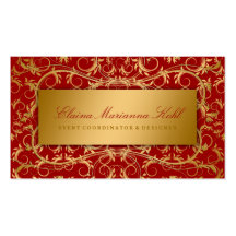 311 Golden Divine Cherry Red Business Card Templates