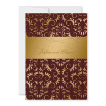 311-Golden diVine Chocolate Bridal Bingo Personalized Invitations