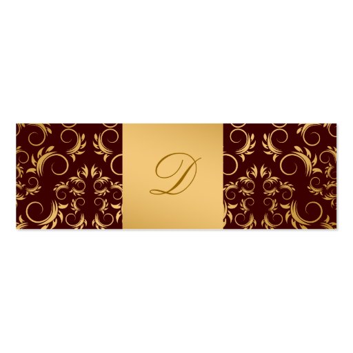 311-Golden Divine Chocolate Monogram Business Card Template (front side)