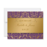 311-Golden diVine Eggplant Purple RSVP card Custom Announcements