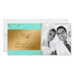 311-Golden diVine Turquiose Thank You Photo Card