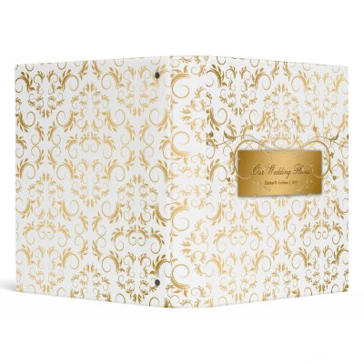 311-Golden diVine Wedding White Delight 3 Ring Binder by Jill311