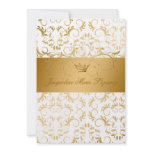 311-Golden diVine White Delight Sweet 16 Personalized Invitation