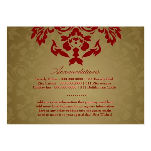 311- Golden Flame Accommodation Card Business Card Template (front side)