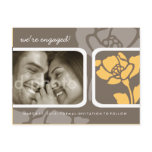 311-GOLDEN FLORAL IMPRINT SAVE THE DATE POSTCARDS