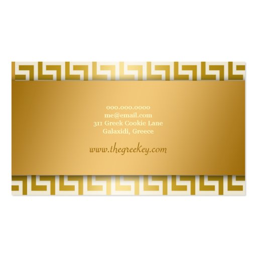 311-Golden Greek Key Business Card Templates (back side)