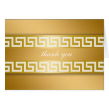311-Golden Greek Key Greeting Card