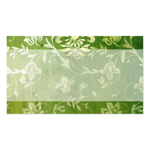 311-Gorgeous Green Floral Vintage Name Card Business Card (back side)