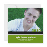 graduation, announcement, college, high, green,
