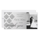 311-Gray Damask Thank You Photo Card