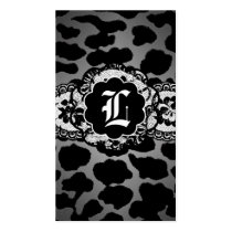 311-GRAY STORM LEOPARD & LACE business cards by Jill311 311-GRAY STORM LEOPARD & LACE business cards