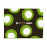 311-GREEN RETRO DOTS INVITATION POSTCARD