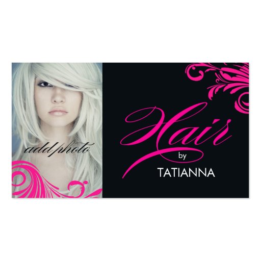 311 Hair By Hot Pink Business Card Template