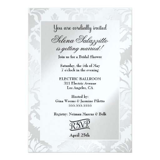 311 Happily Ever After Bridal Shower Metallic Personalized Announcements