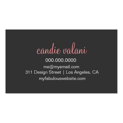 311 Haute Cupcakes Polka Dots Business Card Template (back side)