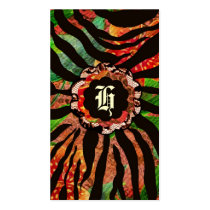 311-Haute Hibiscus Monogram | Zebra Business Card