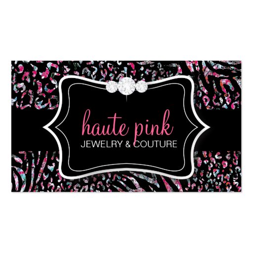 311 Haute Zebra Leopard Pink Business Card