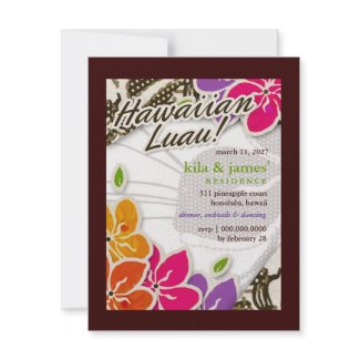 311-HawaiianHeaven Invitation | Brown invitation