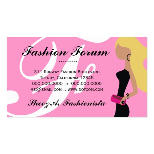 311 HIGH FASHIONISTA GOLD CARD SAYS IT ALL BUSINESS CARD (back side)