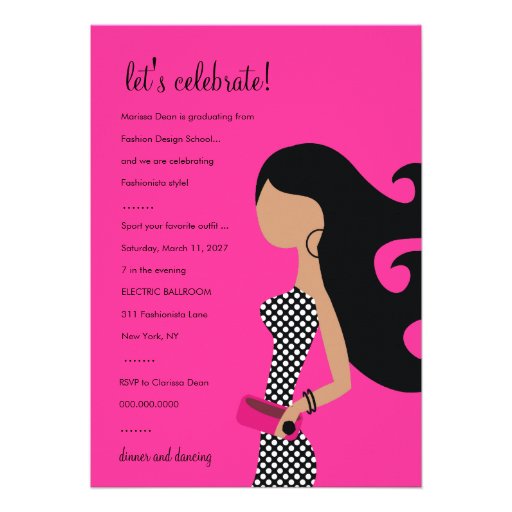 311-HIGH FASHIONISTA INVITATION | Fire Pink