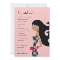 311-HIGH FASHIONISTA Invite | Powder My Nose Pink invitations