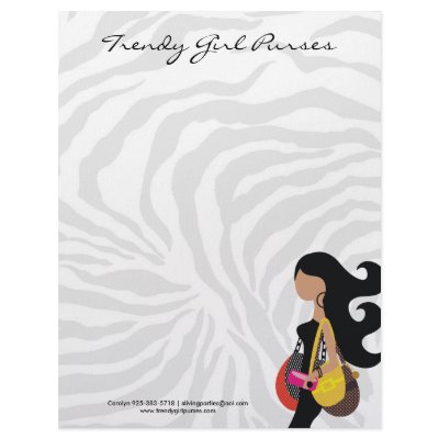 311-HIGH FASHIONISTA Purses Zebra Custom Letterhead by Jill311