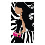 311-HIGH FASHIONISTA ZEBRA WHITE BUSINESS CARD TEMPLATE