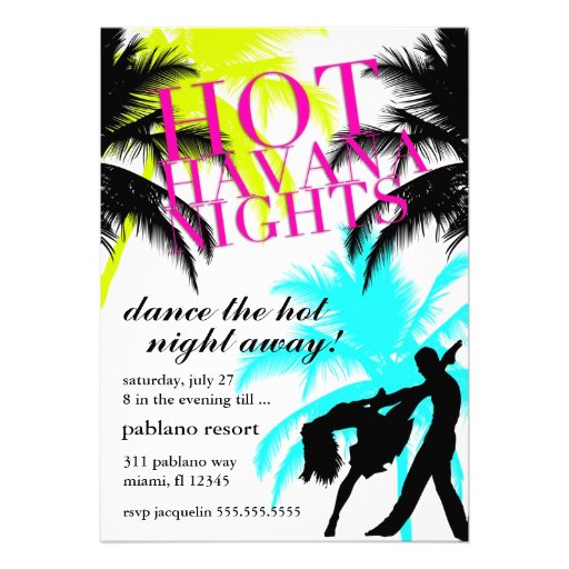 311 Hot Havana Nights White Electric Personalized Announcements