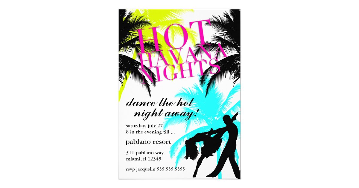 311 Hot Havana Nights White Electric Personalized Announcements