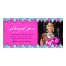 311 Hot Pink Ornamental Thank You Photo Card Heart photo cards