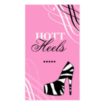 311-HOTT HEELS POWDER MY NOSE PINK business cards
