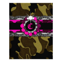 311-Hott Pink Camo Sweet Sixteen Invitation