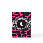 311-Hott Pink Leopard Lace Thank U Card