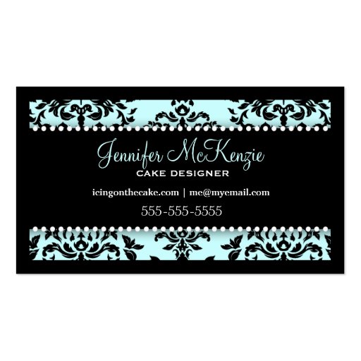 311 Icing on the Cake 3 Tier Blue Business Card (back side)