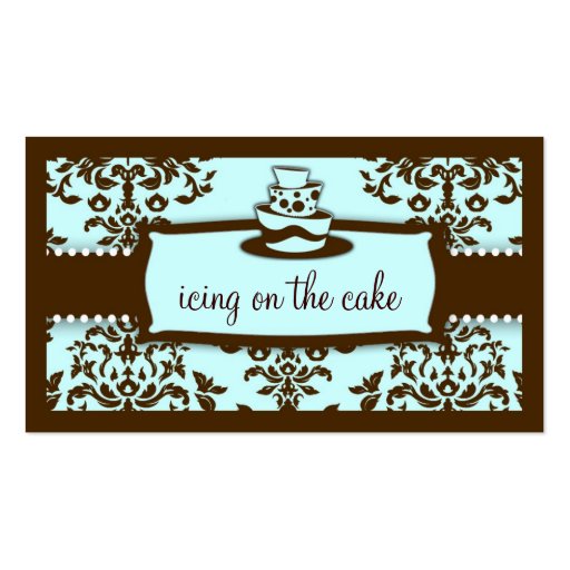 311 Icing on the Cake 3 Tier Chocolate Blue Business Card (front side)