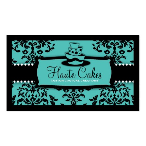 311 Icing on the Cake 3 Tier Turquoise Business Card Templates (front side)