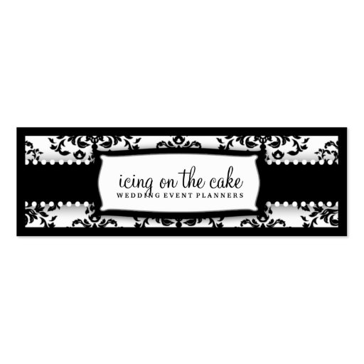 311 Icing on the Cake Black White Tage Business Card Templates (front side)