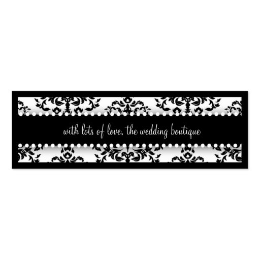 311 Icing on the Cake Black White Tage Business Card Templates (back side)