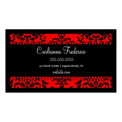 311 Icing on the Cake Cherry Frosting Business Cards (back side)