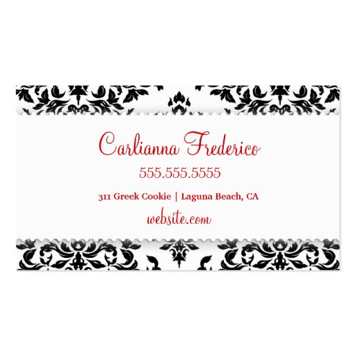 311 Icing on the Cake Cherry Frosting Business Card (back side)