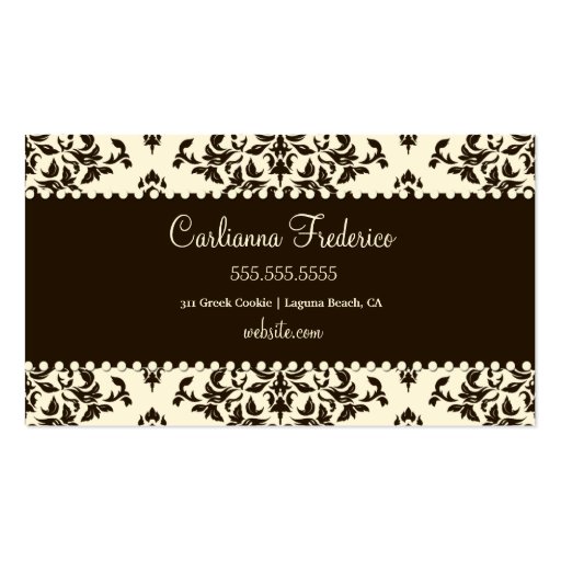 311 Icing on the Cake Chocolate Cream Business Card (back side)