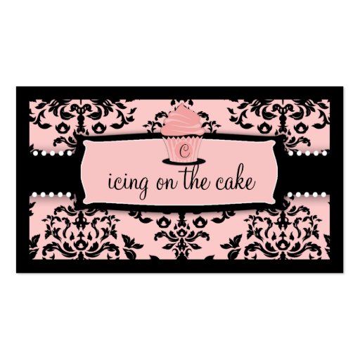 311 Icing on the Cake Cupcake - Sweet Icing Pink Business Card Templates (front side)
