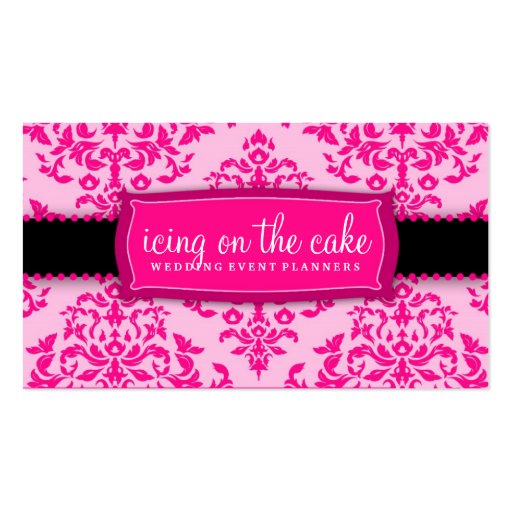 311 Icing on the Cake Hot Pink Black Business Cards (front side)